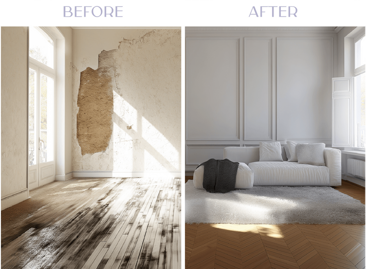 Before and after results using construction chemicals supplied by Harmony Agencies